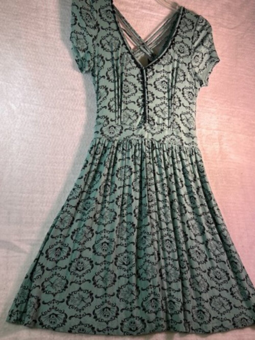 The Nightmare Before Christmas Jack & Zero Filigree Dress Sz Small Spring Summer